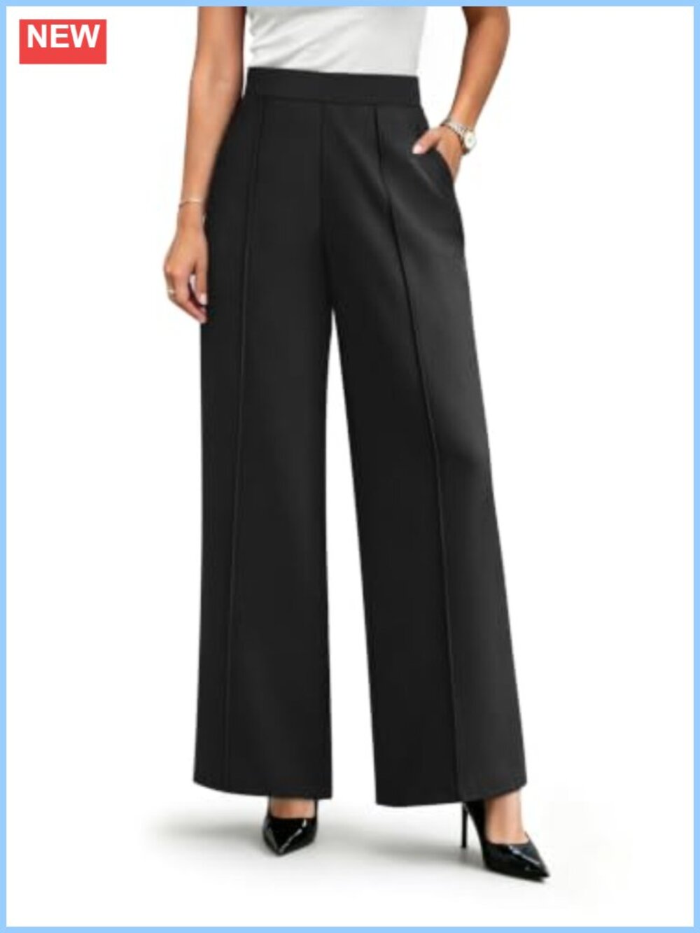 Wide Leg Dress Pants for Women Business Casual Work Slacks High Waisted